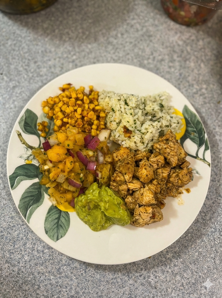 Chipotle at Home (Chicken & Mango Plate)
